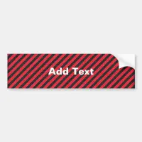 Black Red Thin Diagonal Stripes Bumper Sticker