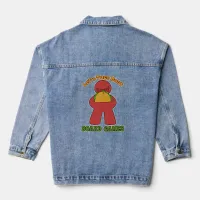 Funny Taco Bout Board Games Meeple Art Denim Jacket