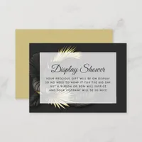 Black and Gold Tropical Bridal Shower Display Enclosure Card