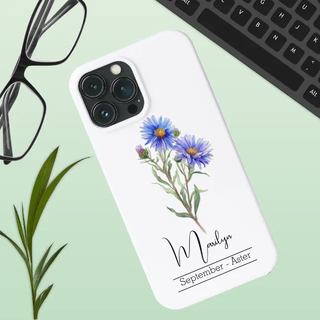 Birth Month Flower September Aster Case-Mate iPhone Case