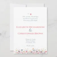 Watercolor Flowers Wedding Hosted by Parents Invitation