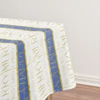 Blue Gold Christmas Pattern#35 ID1009 Tablecloth