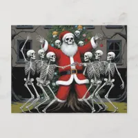 Festive Horror Santa and the Dancing Skeletons Postcard