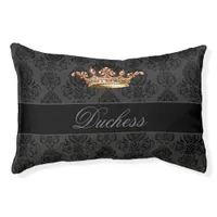 Elegant, Vintage, Victorian Damask Personalized Pet Bed