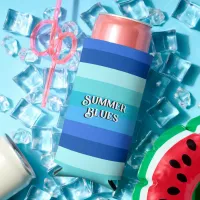 Summer Fresh Blue Striped  Seltzer Can Cooler