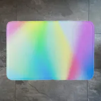 Modern faux iridescent pastel rainbow colored bath mat