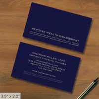 Simple Navy Blue and Gold Business Card