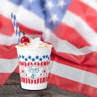 Happy 4th Stars and Stripes ID138 Paper Cups