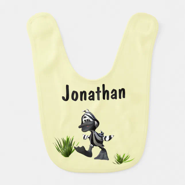 Cute Cartoon Zebra Duck Baby Bib