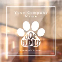 Cute Paw Print Dog Friendly Signage Window Decal