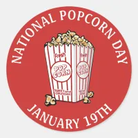 National Popcorn Day January 19th Stickers