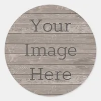 Create Your Own Rustic Weathered Wood Board Slats Classic Round Sticker