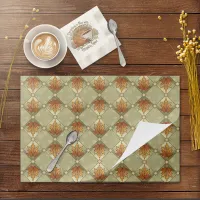 Autumn Leaves Stars Diamond Pattern Paper Placemat