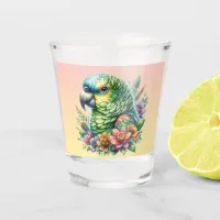 Beautiful Watercolor Amazon Parrot Shot Glass