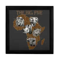 The Big Five Wooden Jewelry Keepsake Box