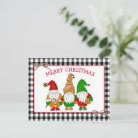 Whimsical Festive Gnomes Personalized Christmas Ho Holiday Card