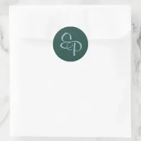 Slate on Forest Script Monogram Envelope Seal