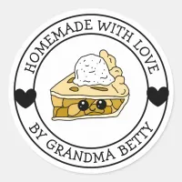 Made with Love, Apple Pie, Homemade  Classic Round Sticker