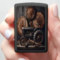 Vintage Tractor and Wood Slabs Zippo Lighter