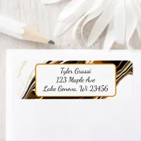 Black and Gold Marble Art Label