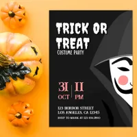 Thumbnail for Trick or Treat Mysterious Halloween Costume Party Invitation