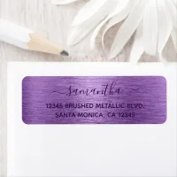 Pale Purple Brushed Metallic Elegant Name Label