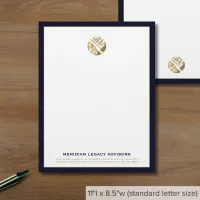 Business Logo Navy Blue Border Letterhead