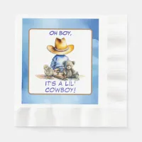 Little Cowboy Themed Baby Shower Napkins