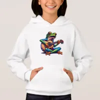 Cute Frog Playing a Guitar Hoodie