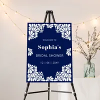 Mexican Blue Talavera Bridal Shower Welcome Sign