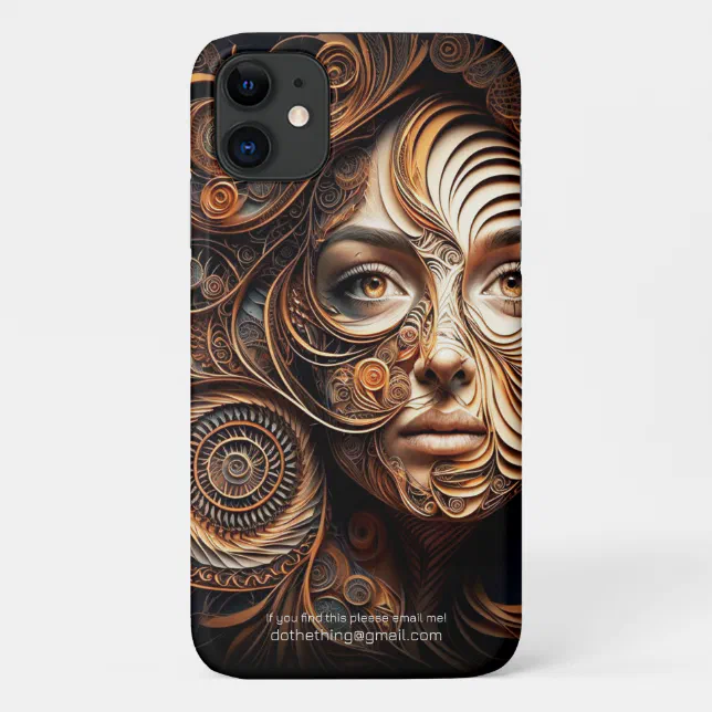 The Woman in the Spirals #1 Digital Abstract iPhone 11 Case