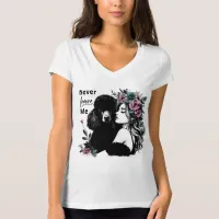 Woman Hugging Poodle With Flowers T-Shirt