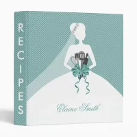 Aqua Bridal shower Recipe Folder