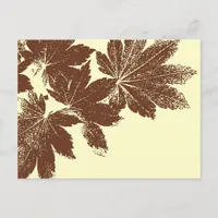 Brown Leaf Stamp Postcard