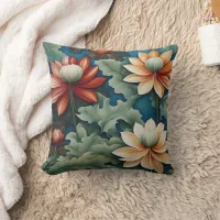 Vibrant Chrysanthemum Design Throw Pillow