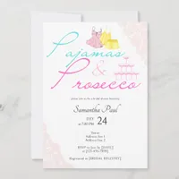 Pajama Slumber Party PJs & Prosecco Bridal Shower Invitation