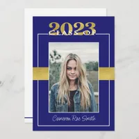 Class of 2023 Blue & Gold Graduation Party Invitation