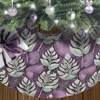 Purple Green Christmas Pattern#29 ID1009 Brushed Polyester Tree Skirt