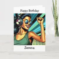 Personalized Happy Birthday | Pop Art Music Lover Card