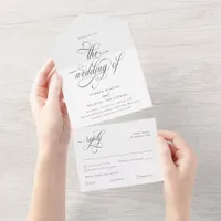 Luxury Elegant Calligraphy Wedding All In One Invitation