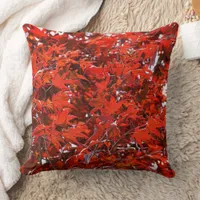 Japanese Red Maple Leaves Throw Pillow