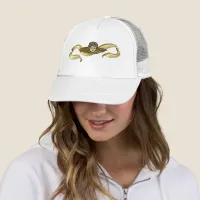 Golden Cherub Ribbon Trucker Hat