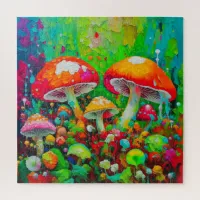 Watercolor Abstract Mushrooms  Jigsaw Puzzle