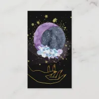 *~* Crystals Moon Sky Cosmos Stars Hand Business Card