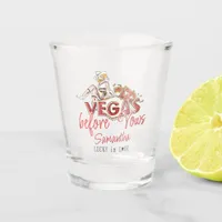 Vegas Before Vows Casino Lucky Modern Bachelorette Shot Glass