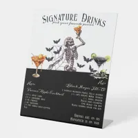 Gothic Wedding Skeleton Signature Drinks Sign