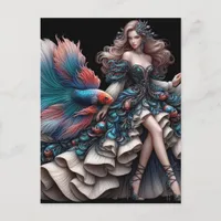 Betta Fish Fashion Postcard