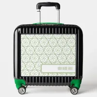 Simple Green, Black & White Geometric Pattern Luggage