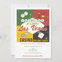 Christmas Holiday Vegas Casino Poker Night Party Invitation