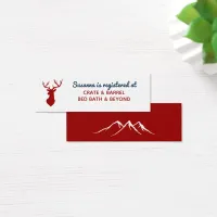 Rustic Red Blue Deer Mountain Bridal Registry Card